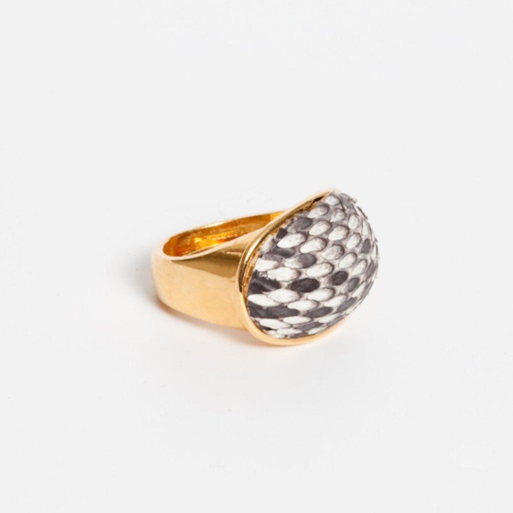 NEW- Genuine Leather Dome Ring